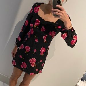 Intermix navy floral Long Sleeve mini dress